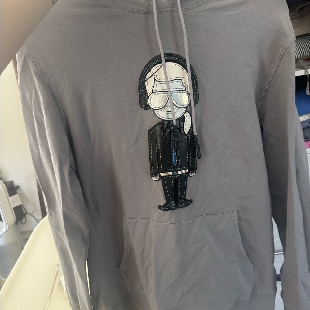Karl Lagerfeld Gray Graphic Sweater